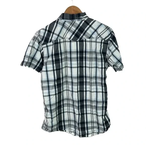 BF18 Mens RECLAIM Relaxed Trendy Pearl Button Snap Hipster Shirt M - Picture 4 of 5